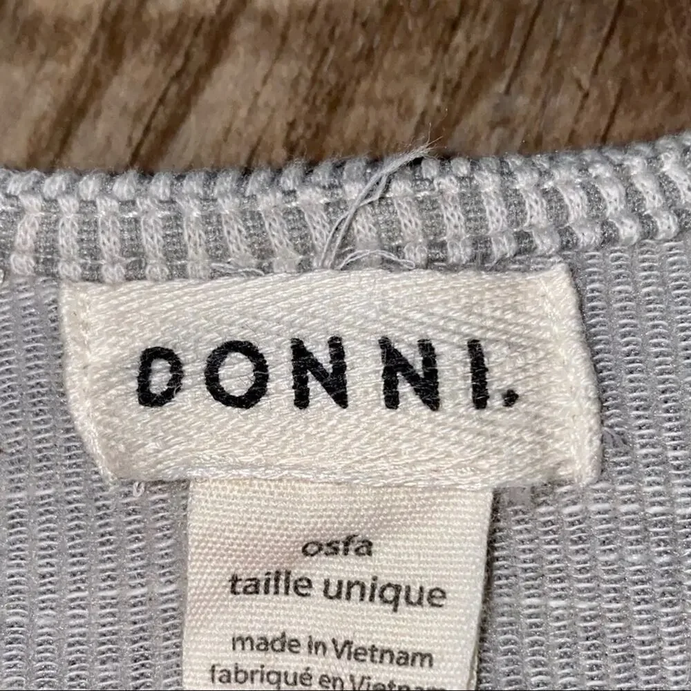 DONNI. Ribbed Lightweight Sweater Cardigan Jacket Coat in Sandwash OSFA